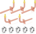 1/2" Lead-Free Copper Stub Out Elbow, 6", Wall Flange, 5-Pack
