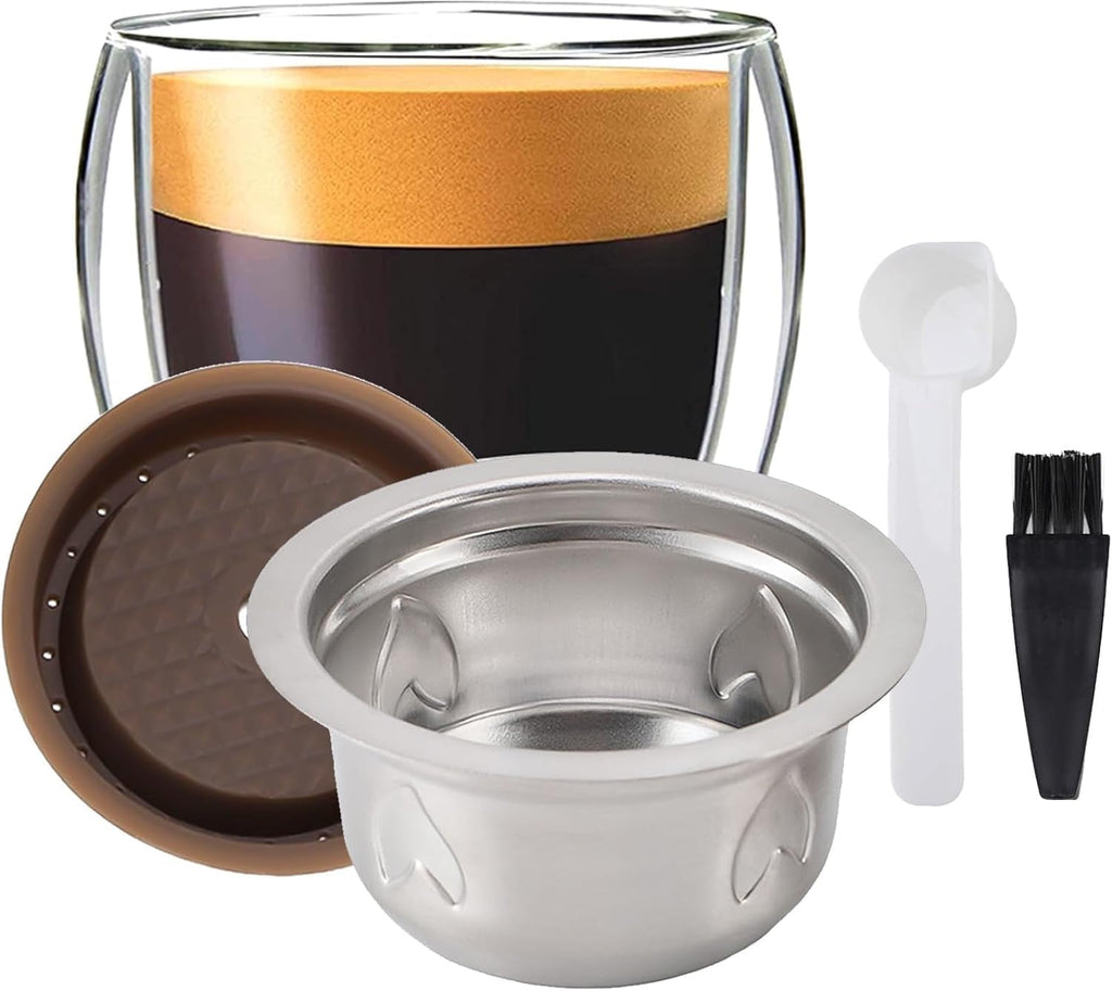 Refillable Coffee Capsule: Compatible with Nespresso VERTUO Coffee Capsules, Stainless Steel 230ml Capacity Reusable
