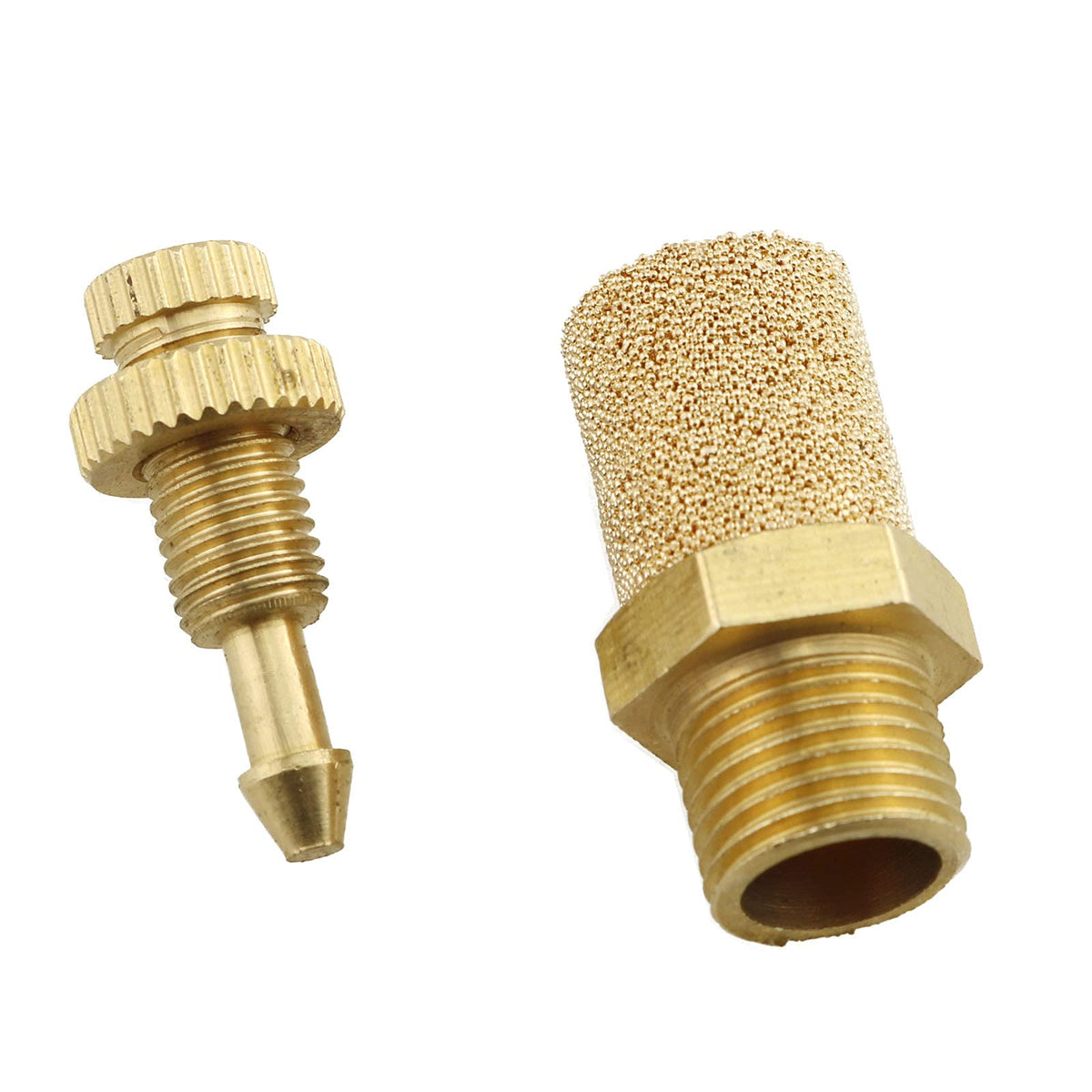 E-outstanding 5Pcs Solenoid valve copper muffler Pneumatic Muffler Silencer Adjustable 1/8 inch Threaded Air Filter Flow Speed Controller Muffler Fitting