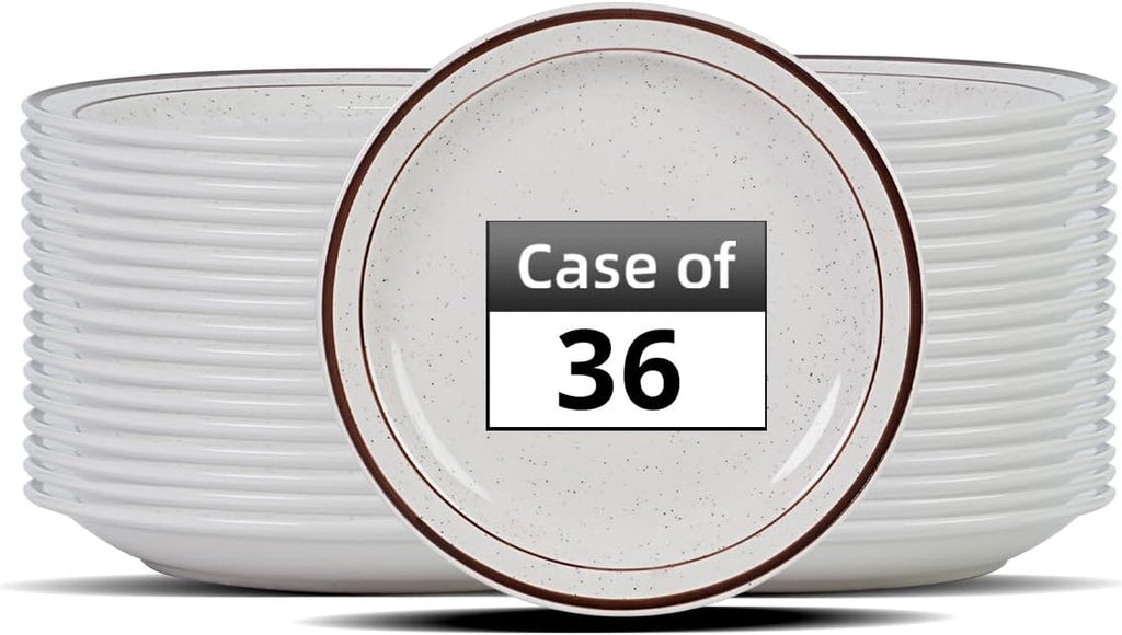 Stoneware Narrow Rim Brown Speckle, Plate 6.5", Case of 36