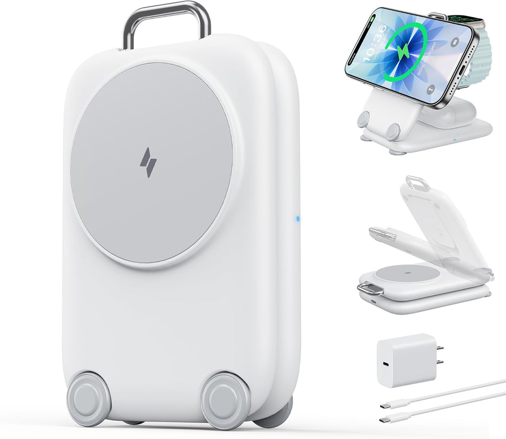 PaktVault 2026 Traveling Fast Wireless Charging Station for Apple Devices, Magnetic 3 in 1 MagSafe Charger Stand for