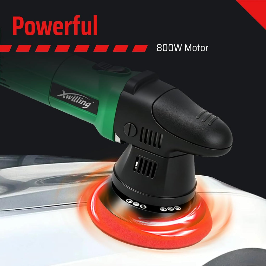 Car Polisher Buffer, 5-Inch 8MM Dual Action Random Orbital | 6-Speed MAX4500 RPM, Runs Cool Under Load, Pure Copper