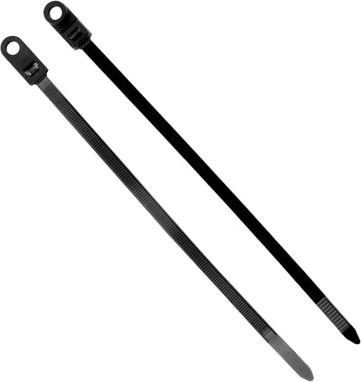 100 Nylon Cable Wire Zip Ties Mounting Hole Nail Screw 50 LBS 8" Inch Black