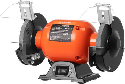 Bench Grinder, 6-inch Single Speed Bench Grinder, 1750RPM Low-Speed Table Grinders with 250W 2A Induction Motor
