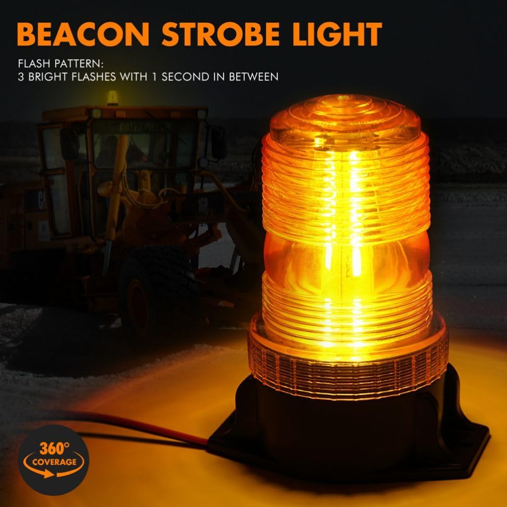 30 LED Amber Beacon Lights for 10-110V for Forklift ATV Tractor Golf Cart UTV Truck Bus
