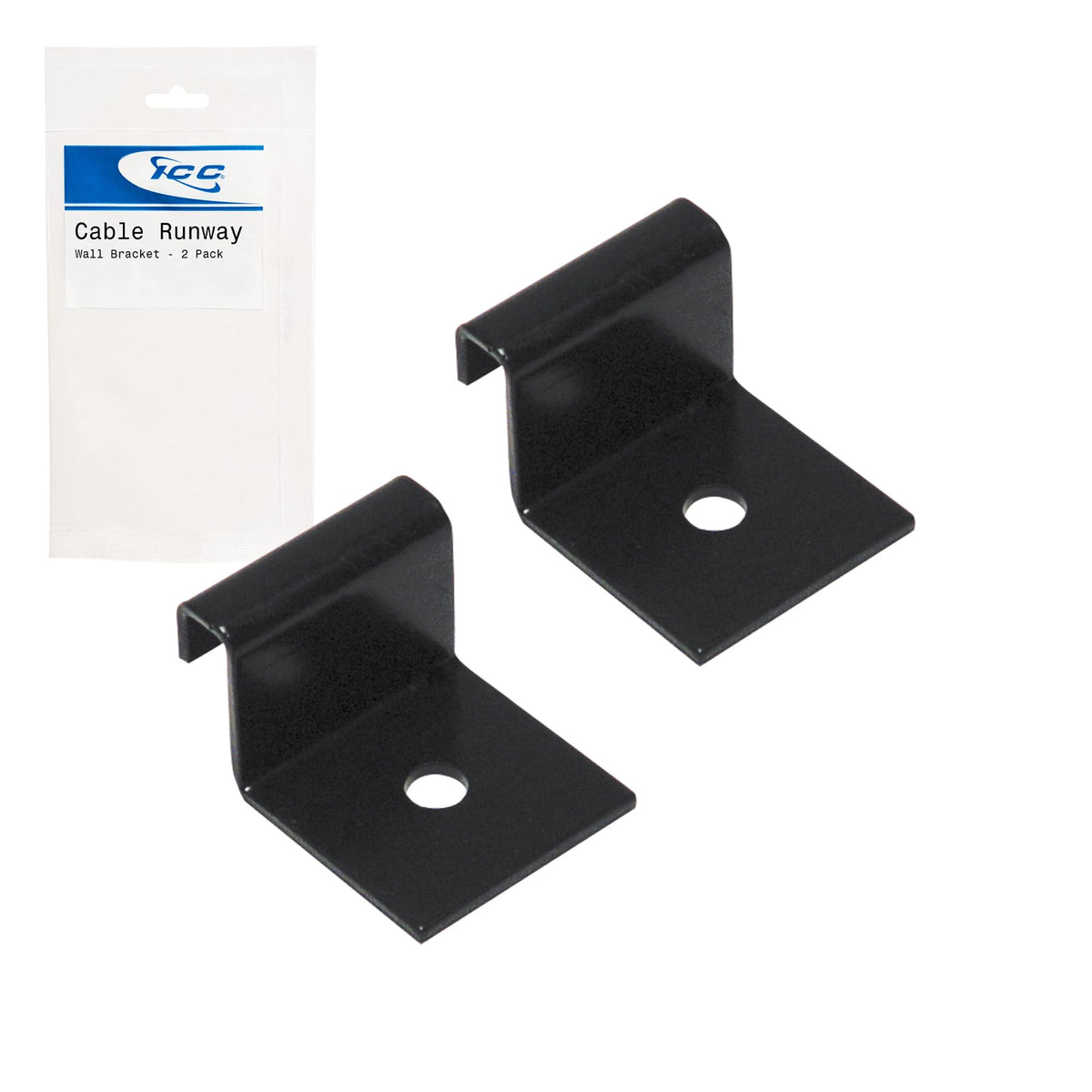Ladder Rack Cable Runway Wall Bracket, Black, 2-Pack