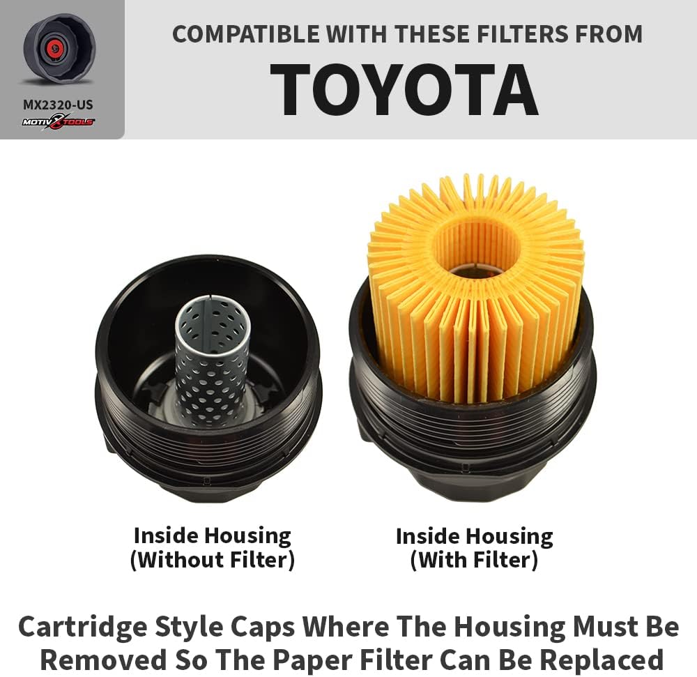 Oil Filter Wrench for Toyota Camry, Tundra, Tacoma, 4Runner, RAV4 and More - 64mm 14 Flute Precision CNC Machined