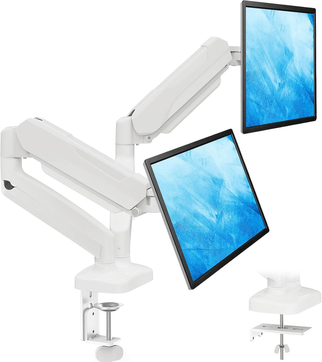 Dual Monitor Stand for Desk, Monitor Arms for 2 Monitors Max 32 Inches, Height Adjustable Double Monitor Mount, VESA