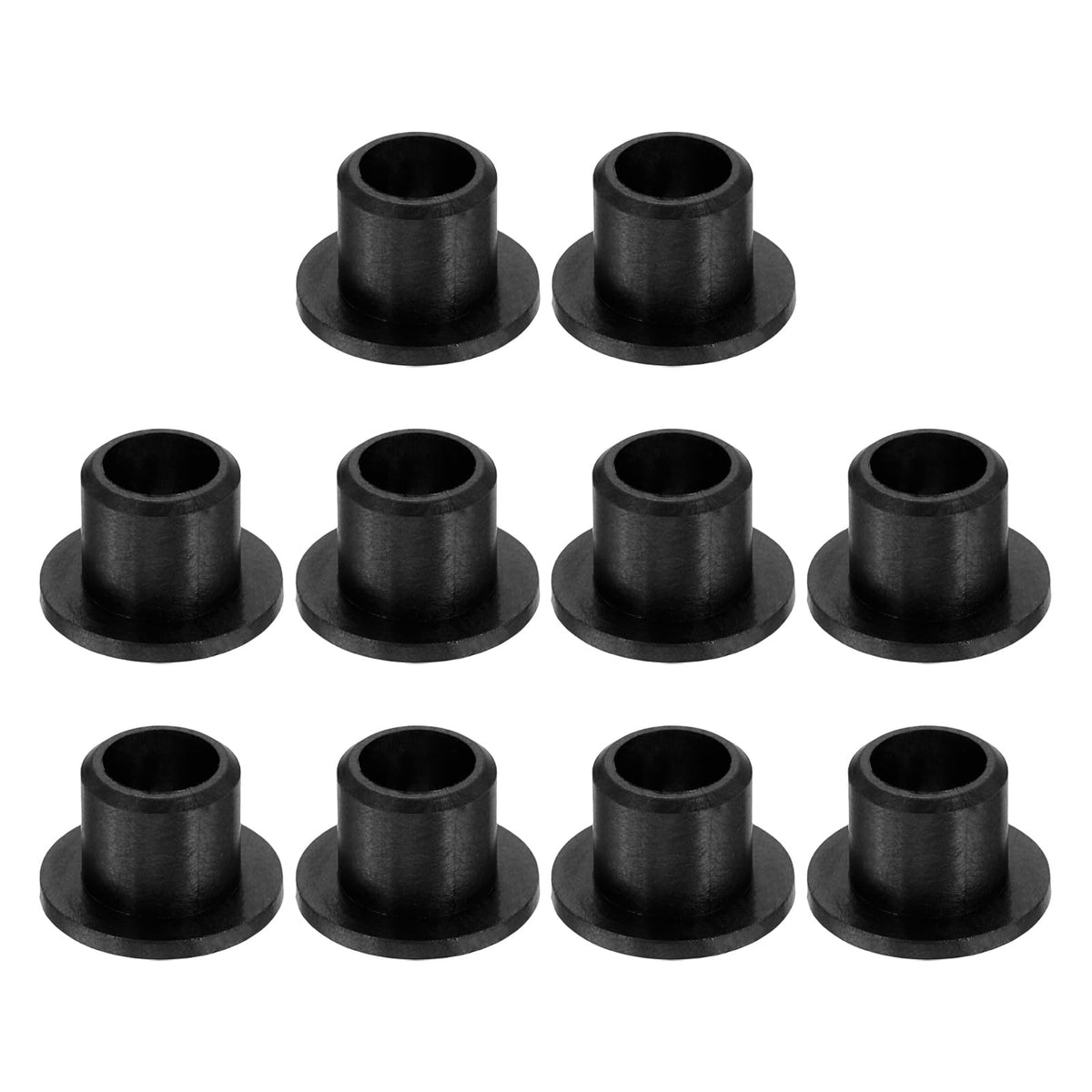 uxcell 10Pcs Flanged Sleeve Bearings,ID5mmxOD7mmxL7mm POM Bushing,Black