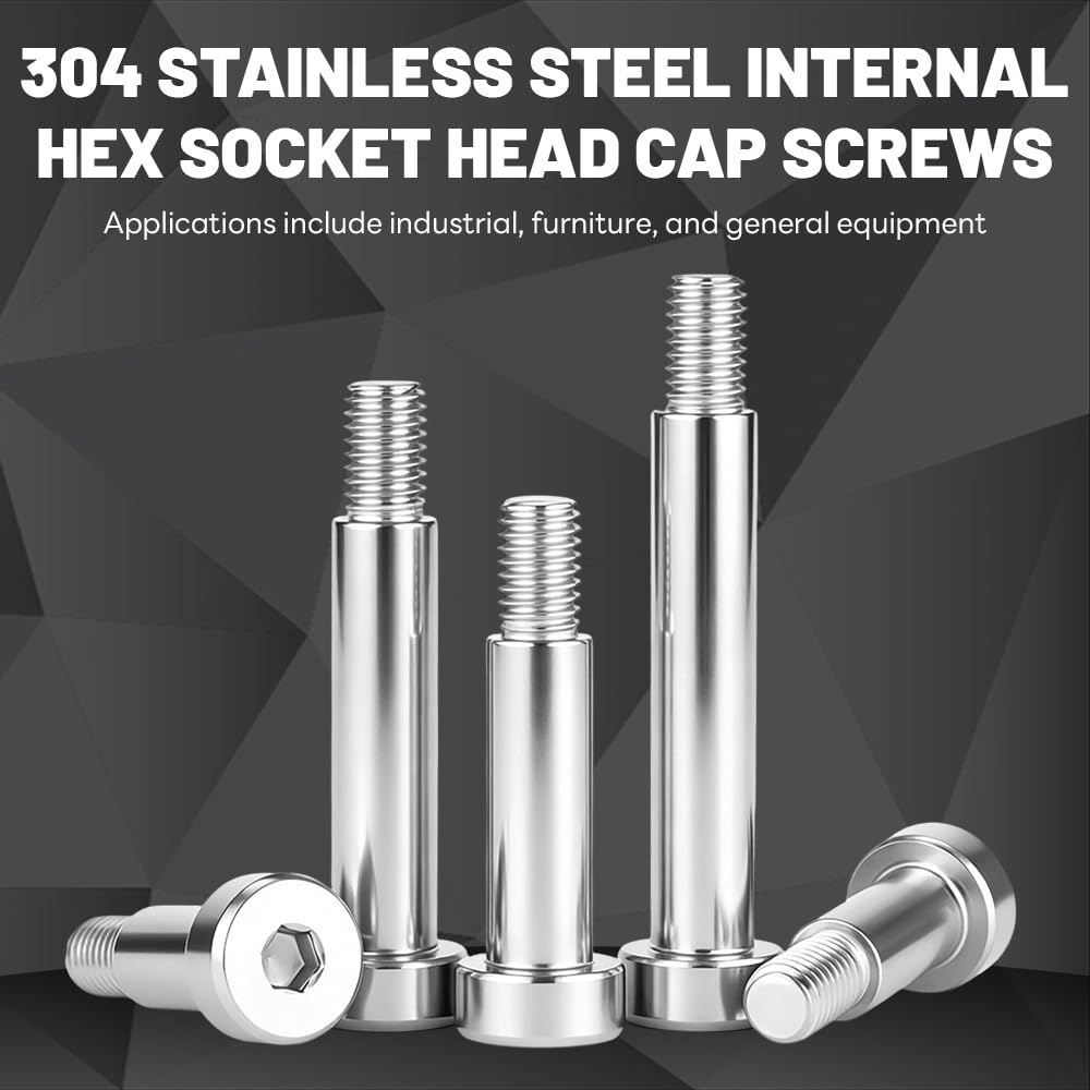 60pcs 304 Stainless Steel Shoulder Bolt M3 4mm Dia 5mm Length