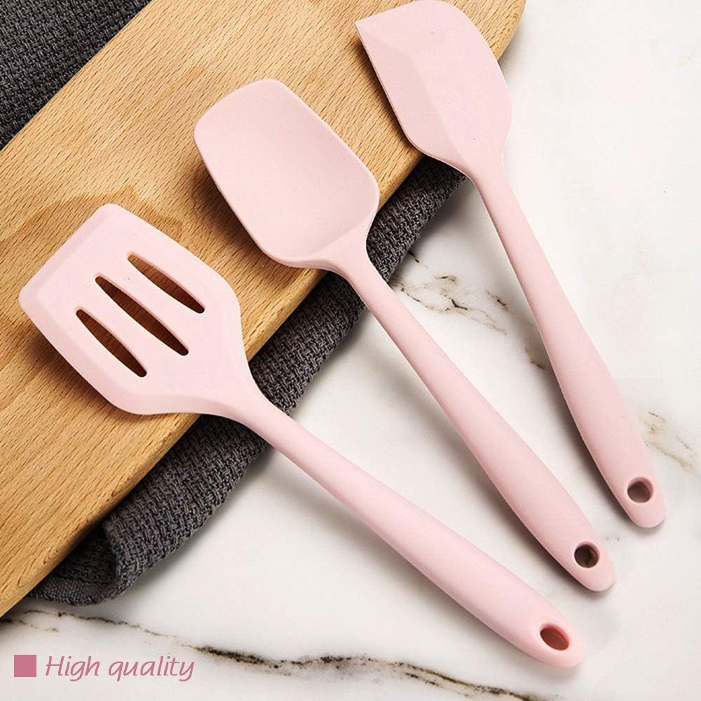 Rose Gold And Pink Kitchen Utensil Small Five-Piece Set Mini Silicone Kids Kitchen Tools Whisk Spatula Tongs Spoon