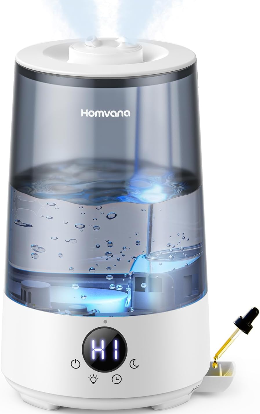 3.6L Top-Fill Cool Mist Humidifiers for Bedroom, Large Room(Grey) | 23dB Quiet, Easy-to-Clean 2-in-1 Baby Humidifier