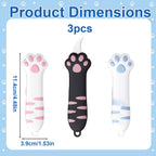 3PCS Cat Paw Box Cutter, Cute Box Cutter for Package Opening and Craft Projects, Retractable Cat Claw Box Cutter, Available in Pink Blue Black Colors
