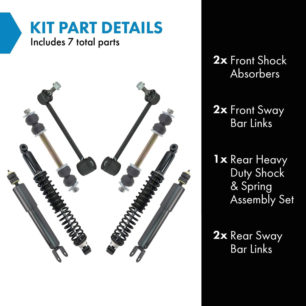 TRQ Front and Rear Suspension Kit Shock & Spring Strut Assembly Set Shock