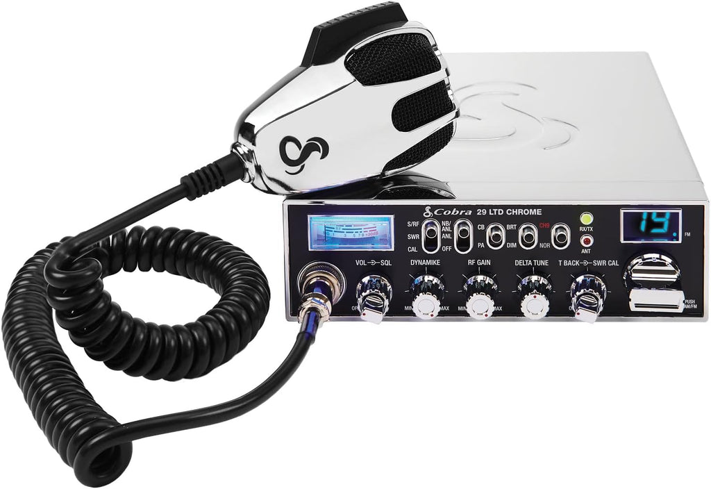 29 LTD Chrome AM/FM Professional CB Radio - Easy to Operate, Emergency Radio, Instant Channel 9, 4-Watt Output, Full