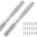 2 Pcs Piano Hinge, 12 Inch Stainless Steel Hinges with 24 Screws