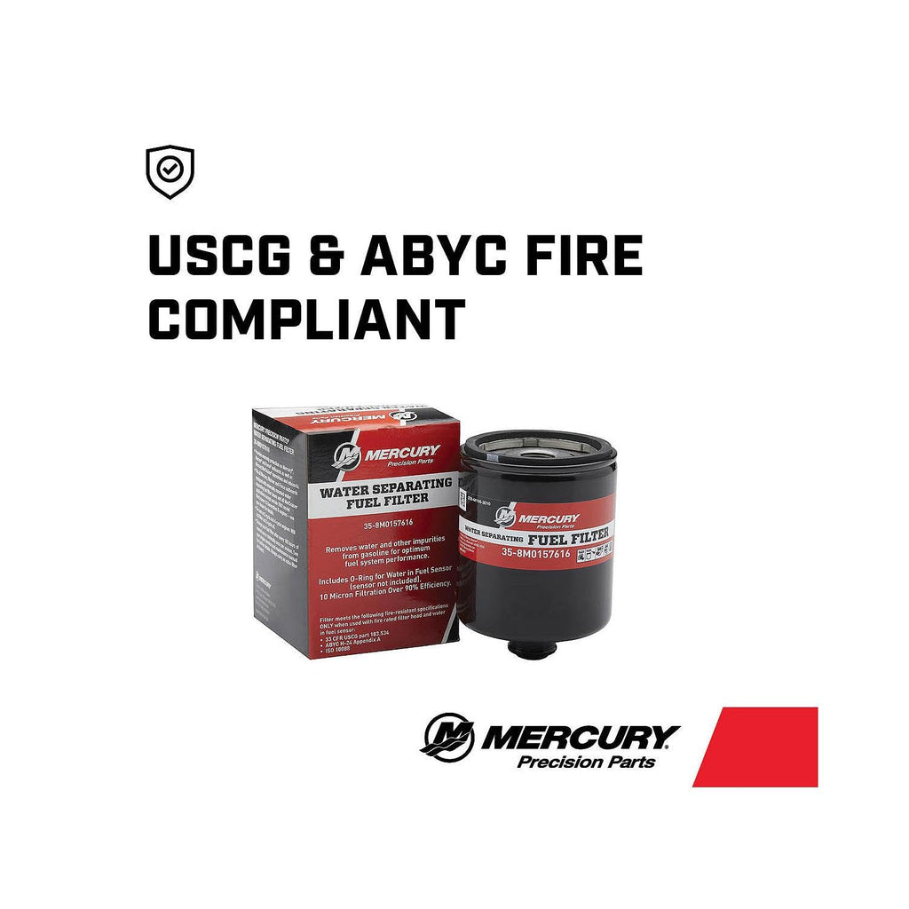 Mercury 8M0157616 Water Separating Fuel Filter for Select L6 and 5.7L V10 300-425hp Verado Outboards