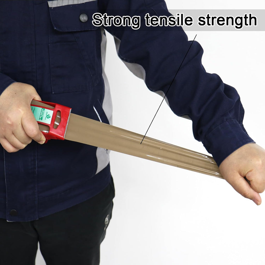 Packing Tape with dispencer Noiseless Brown Packaging Tape for Shipping Moving Strong Sealing Adhesive Industrial