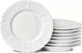 8 Pack Ceramic Appetizer & Dessert Plates, 7.5 In White Salad Plate