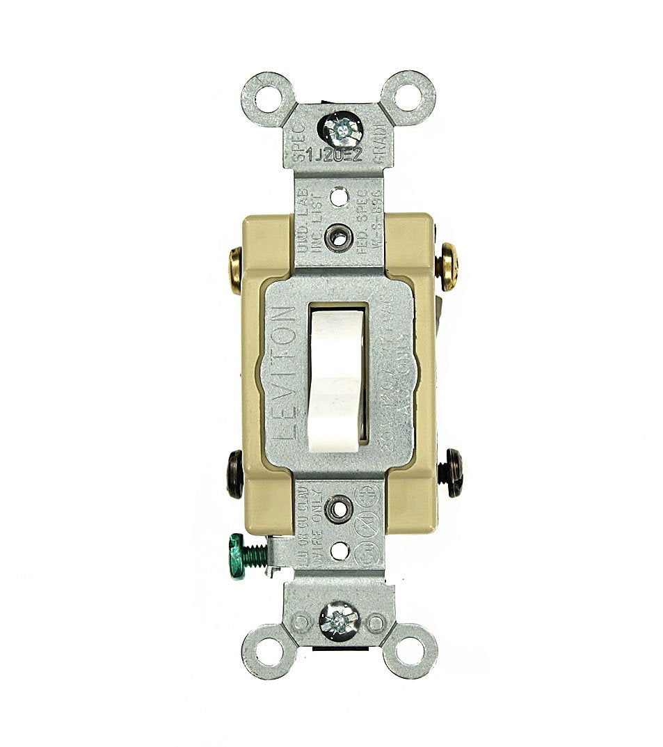 Leviton 20 Amp, Toggle Switch, 4-Way, Quiet Switch, Commercial Spec Grade, CS420-2W