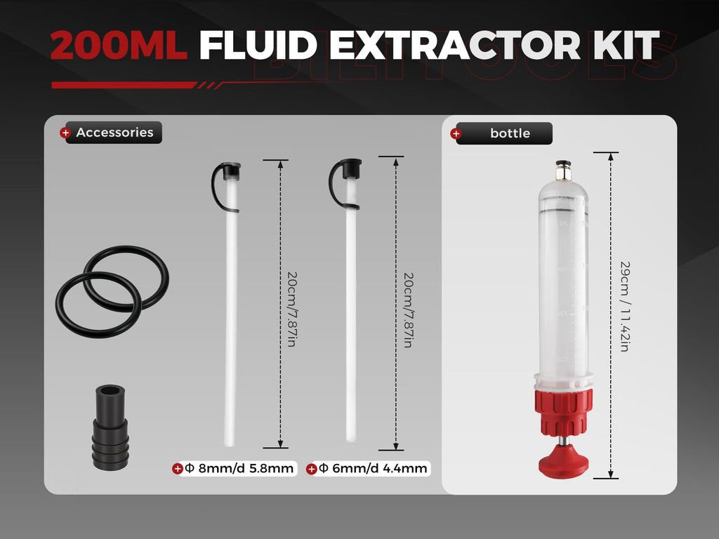 BILITOOLS 200ml Fluid Extractor Syringe, Oil Suction Pump