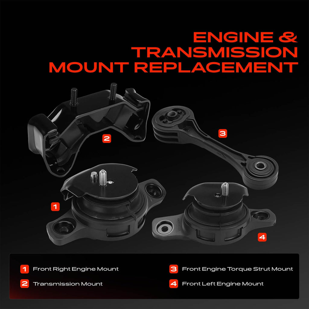 A-Premium Engine Motor and Transmission Mount Kit, with Torque Strut Mount