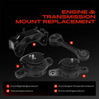A-Premium Engine Motor and Transmission Mount Kit, with Torque Strut Mount