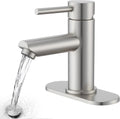 Brushed Nickel Bathroom Sink Faucets Single Hole Single Handle Stainless Steel Bathroom Faucet RV Faucet Deck Mount 1
