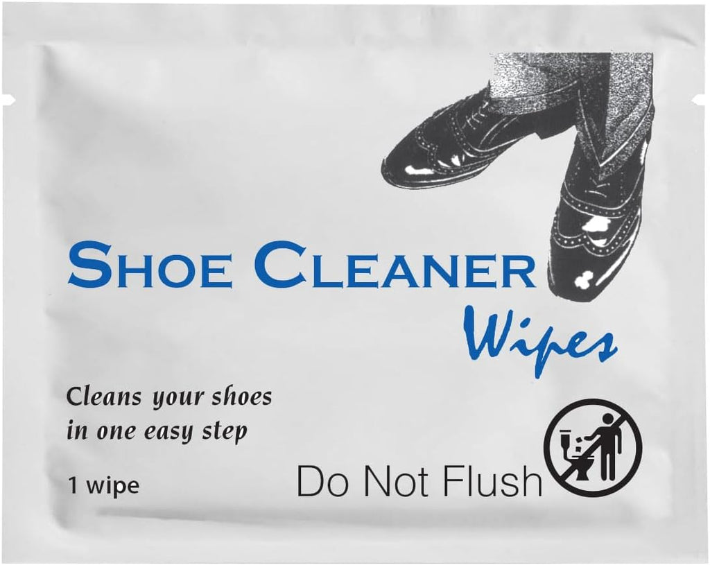 Pre-Moistened Shoe Shine Wipes, 50 Count | Streak-Free Leather Shoe Cleaner Wipes, Individually Wrapped, Easy To