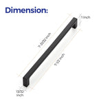 Matte Black Kitchen Cabinet Handles 7-1/2 Inch Pulls 5 Pack