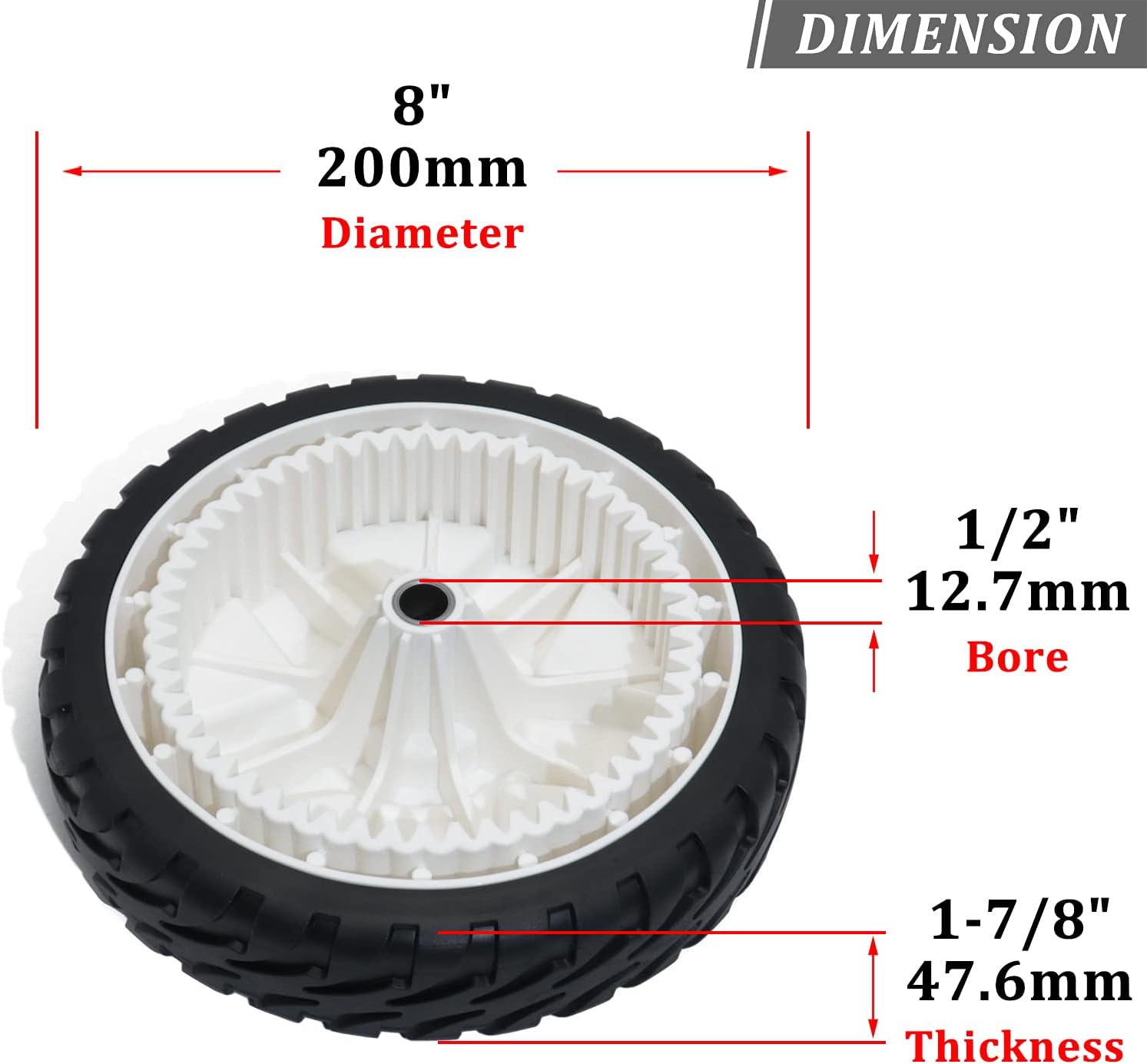 119-0311 Lawn Mower Wheels 2 Pcs 8" Push Mower Front Drive Wheels Replace for Toro 119-0311 20330 20339 20350 20370