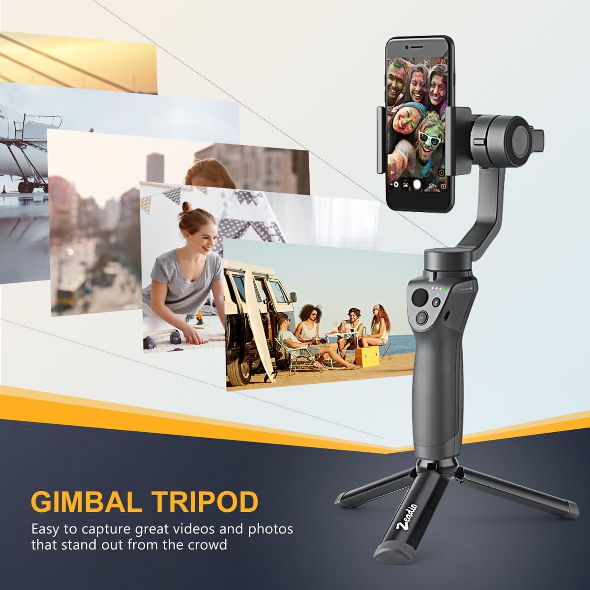 Metal Mini Tripod, Desktop Tabletop Stand Compact Tripod for Smooth 4, Osmo Mobile, Vimble 2, Gimbal Handle Grip