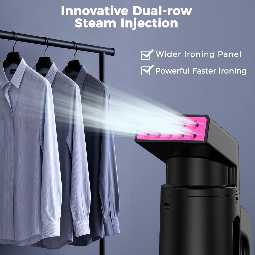 Travel Steamer for Clothes, Dual-Row Steam Handheld Clothes Steamer | 25g/min Steam,180ml Large Capacity,Fast 40s
