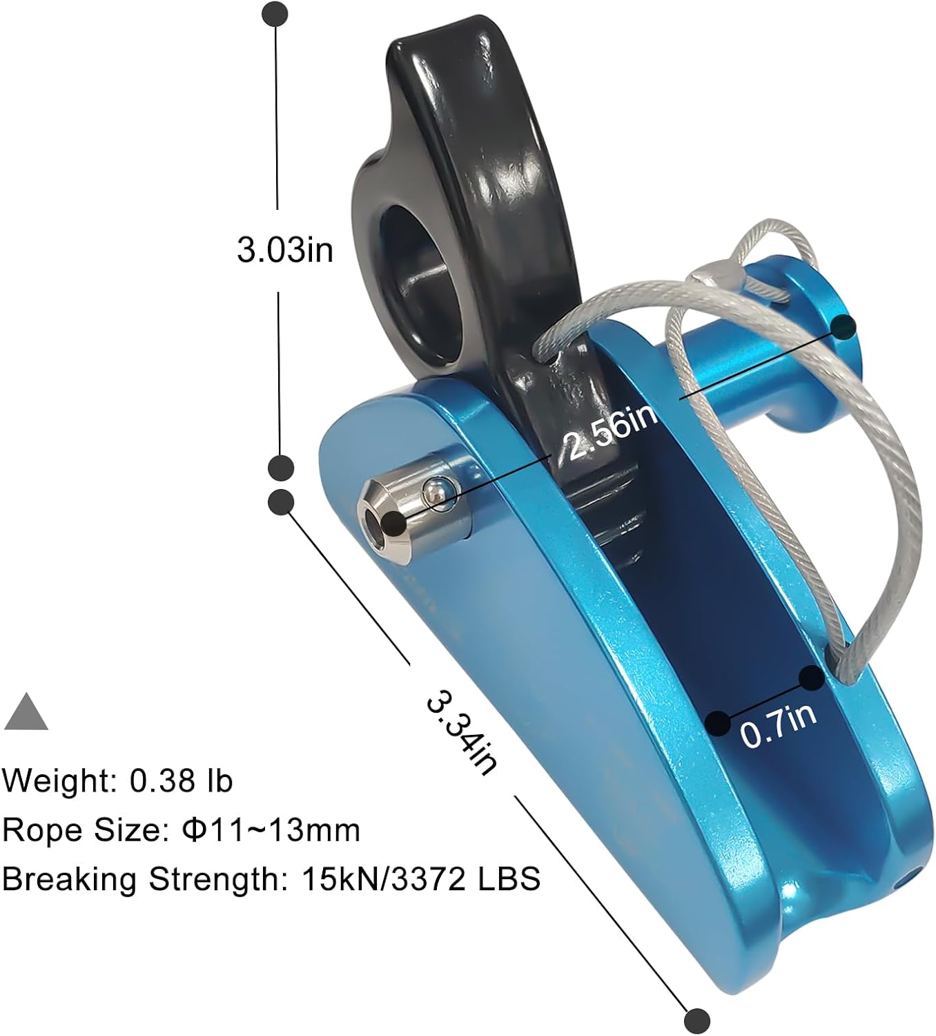 Detachable Climbing Ascender 15kN Rope Grab Ascender, Flip Line Adjuster, Fall Protection Belay Device for Rock