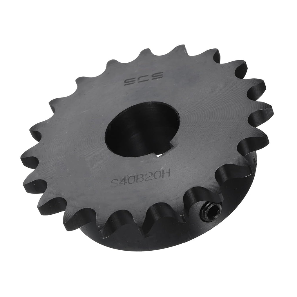 uxcell #40 Chain Roller Sprocket B Type, 1" Bore 20 Tooth Single Strand Chain Sprocket, Carbon Steel, Keyway with Set Screws