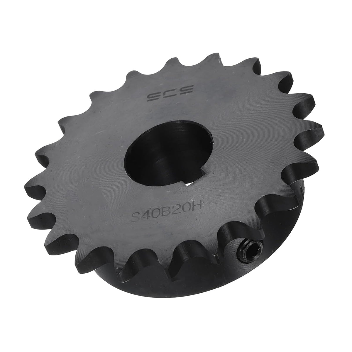 uxcell #40 Chain Roller Sprocket B Type, 1" Bore 20 Tooth Single Strand Chain Sprocket, Carbon Steel, Keyway with Set Screws