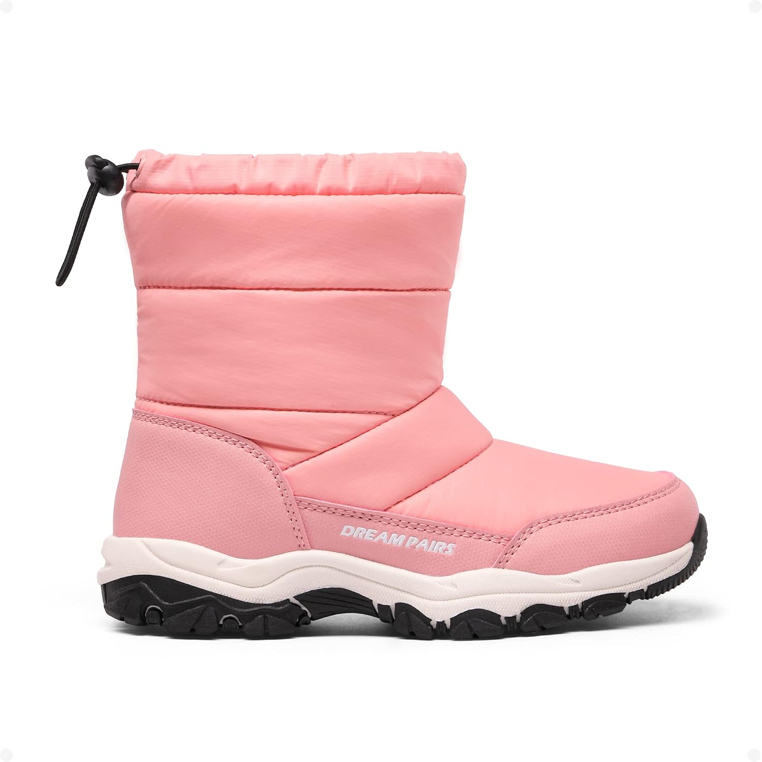 Boys Girls Snow Boots Lightweight Slip Resistant Mid Calf Winter Shoes for Little/Big Kid