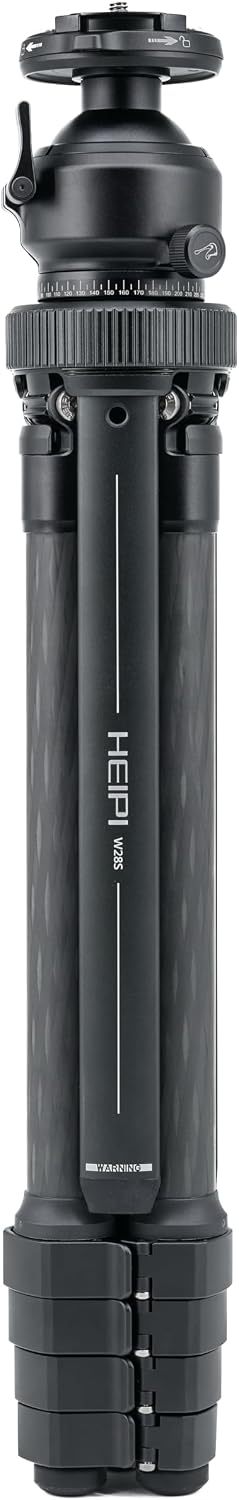 Camera Tripod Carbon Fiber Travel Tripod with Arca-Swiss W28S | Quick-Release 360° horizontal panning, vertical