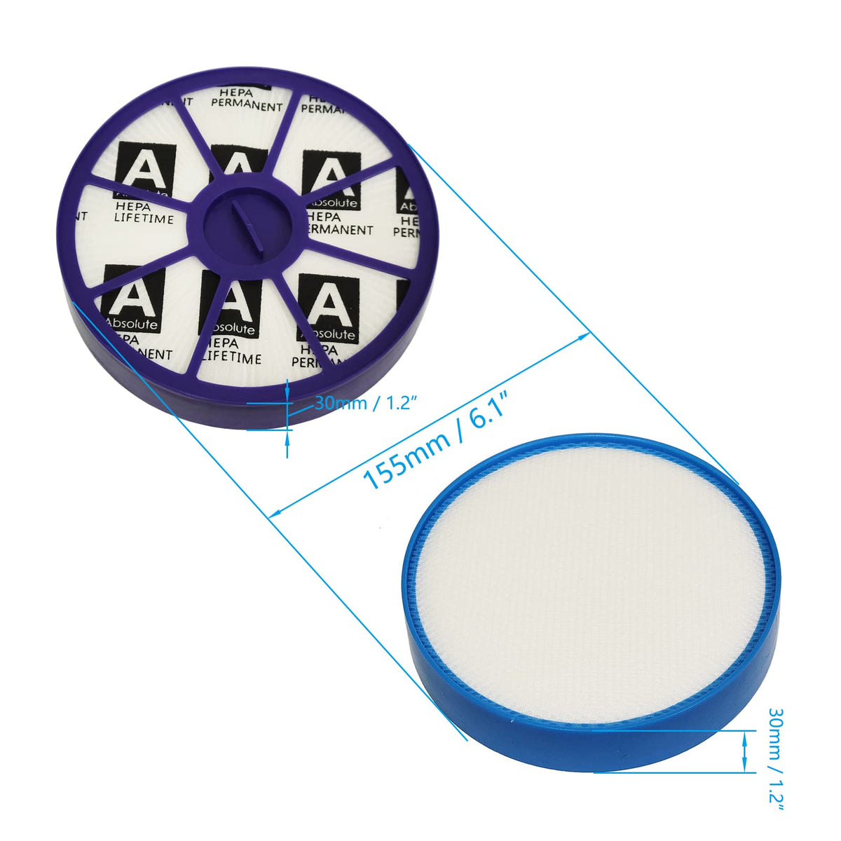 Vacuum Cleaner Pre and Post Motor Hepa Filter Kit Suitable for Vacuum Cleaner Dyson DC19 DC20 DC21