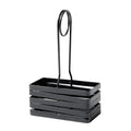 G.E.T. CAD-42-MG 4" x 2" Rectangular Powder Coated Metal Gray Wire Salt & Pepper Caddy with Handle, Cyclone Collection