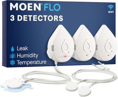 920-005 Flo Smart Water Leak Detector, White, 3-Pack