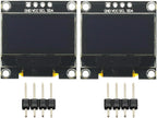 2 Pcs 0.96 inch IIC I2C Serial White OLED Display Module 128X64 I2C SSD1306 12864 LCD Screen Board 0.96" for Arduino Raspberry Pi