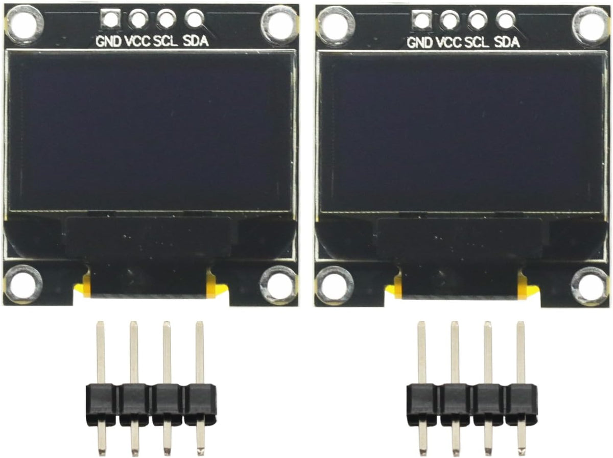2 Pcs 0.96 inch IIC I2C Serial White OLED Display Module 128X64 I2C SSD1306 12864 LCD Screen Board 0.96" for Arduino Raspberry Pi