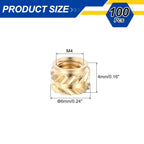 BOLTALIVON M2 x 3 x 4mm Heat Set Threaded Inserts 100Pcs
