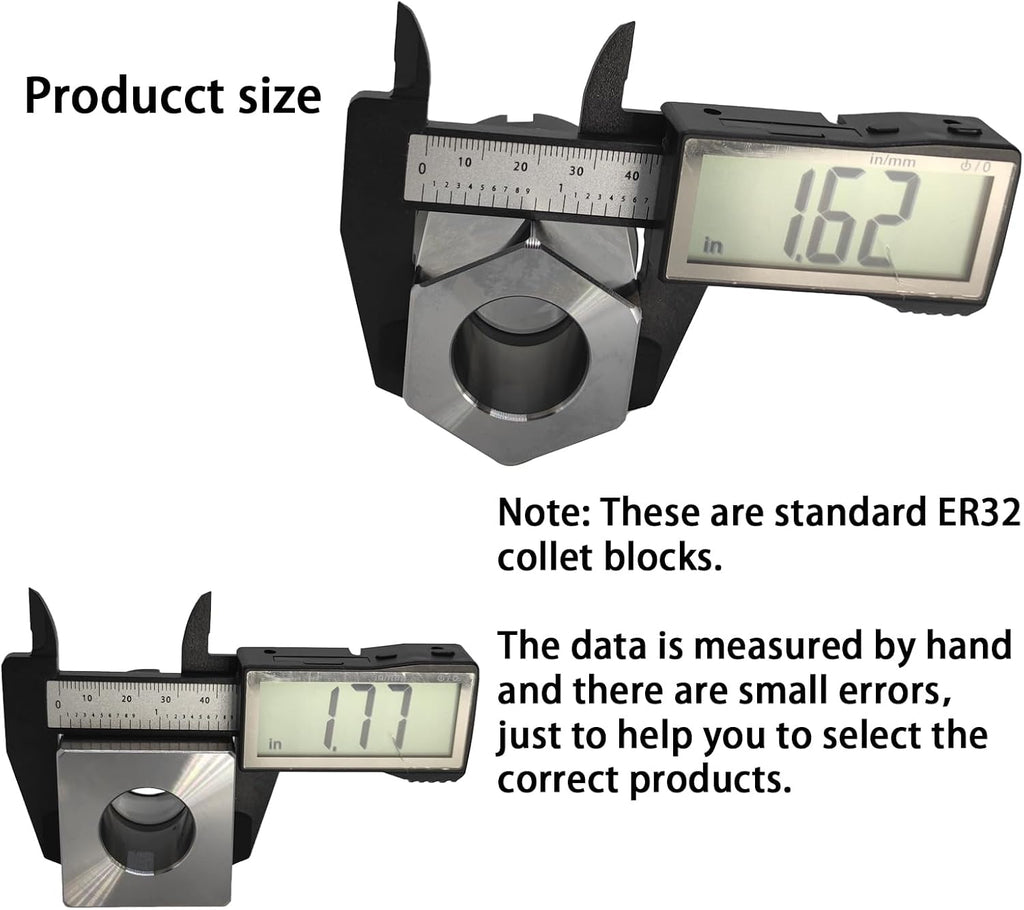 ER-32 Collet Block, Square and Hex Collet Chuck Block Set