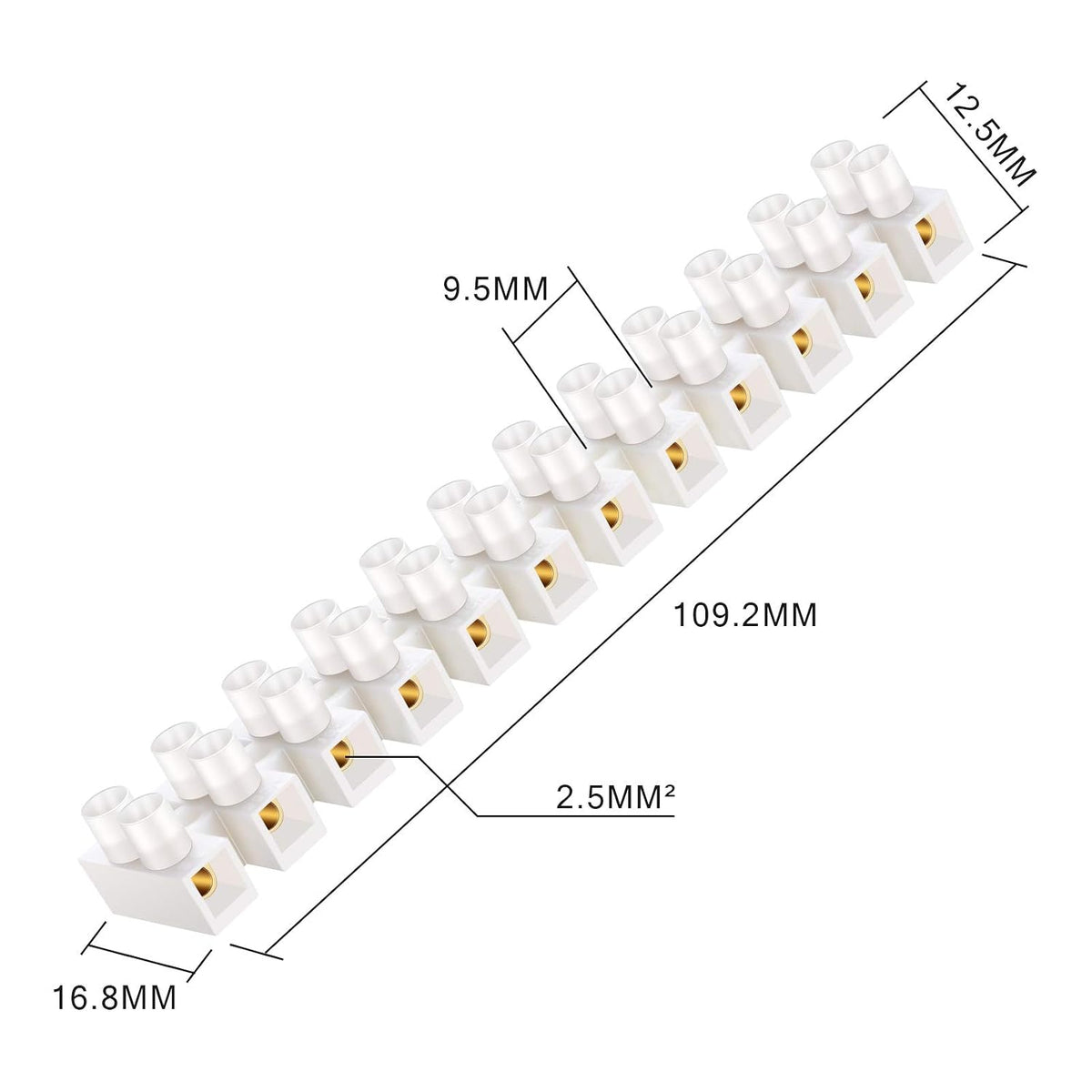 Weewooday 20 Pieces Terminal Strip 12-Position Dual Row Wire Block