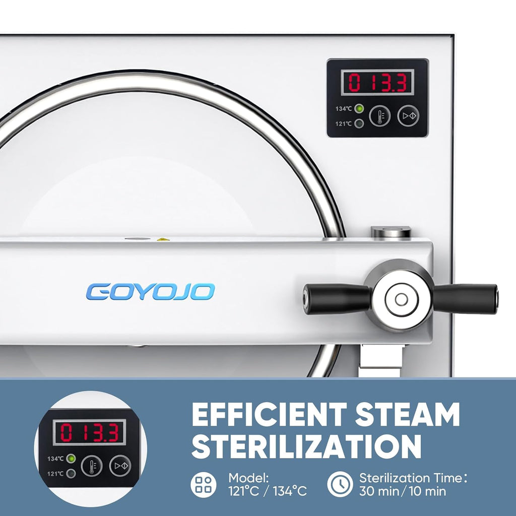18L Autoclave Sterilizer – Tabletop Class N High Pressure Steam Sterilizer Autoclave Machine with Digital Control
