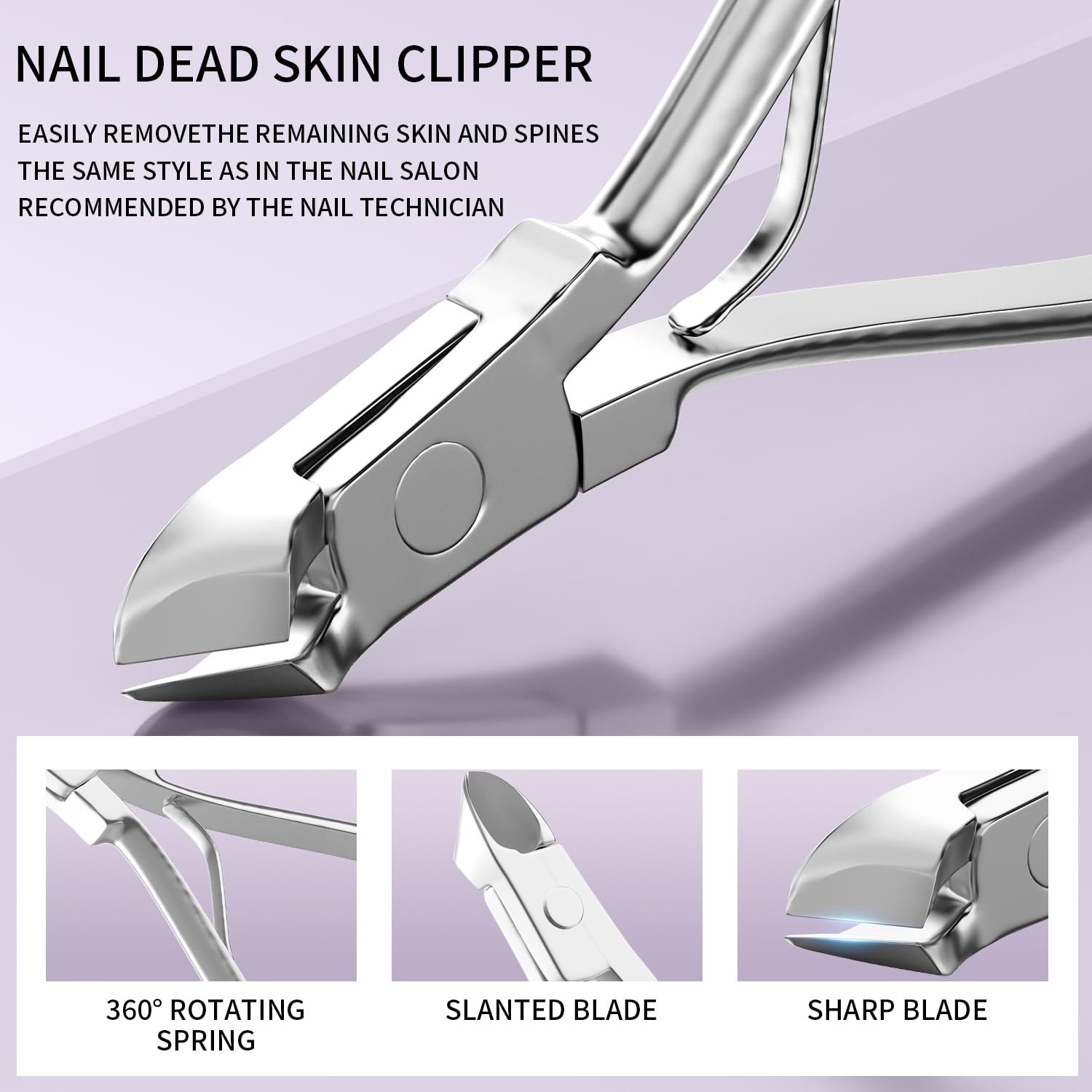 Nail Clippers Kit Manicure Pedicure Set with Holographic Case(Purple)