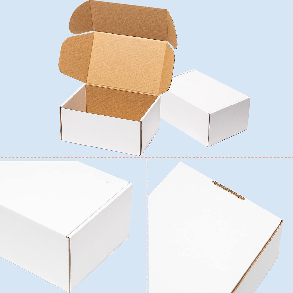 Shipping Boxes 9x6x4 inches 25 Pack White Corrugated Cardboard Mailing Box for Small Business - Literature Mailer