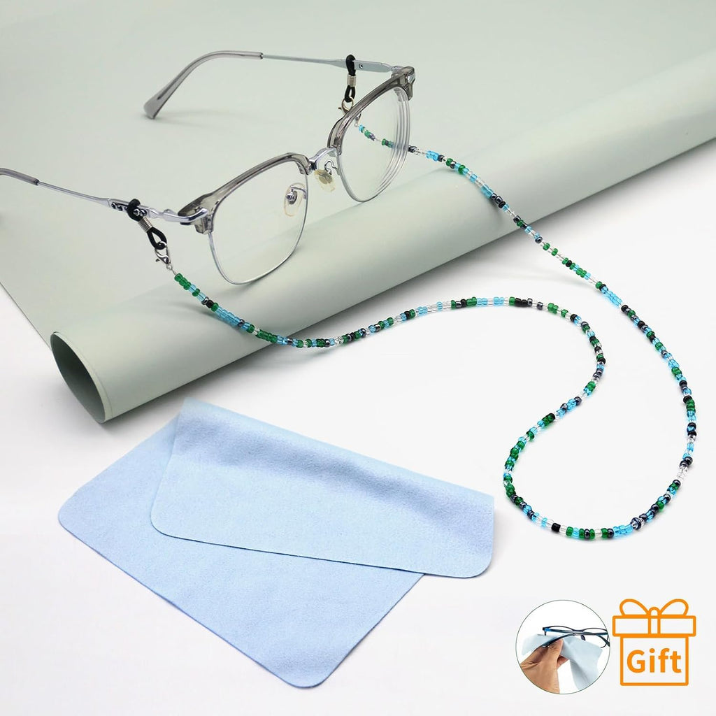 4Pcs Beaded Glasses Chains for Women, Eyeglasses Strap Around Neck | Acrylic Glasses Hanger Keeper, Multicolor